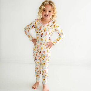 Macaron + Me Ice Cream Long Sleeve Bamboo Pajama Set 3T 5T 6